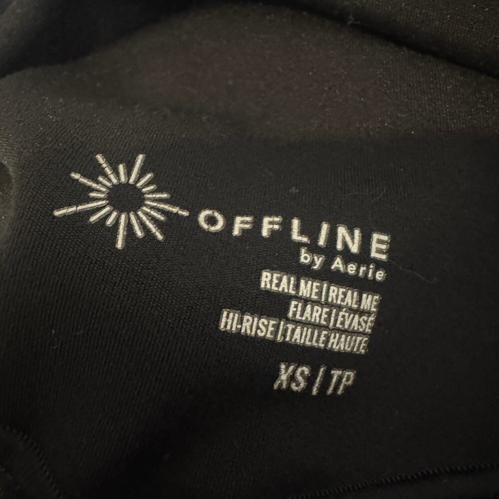 Aerie OFFLINE Real Me High Rise Flare Leggings Black XS - Picture 3 of 8